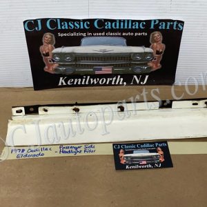 OEM 1977 1978 Cadillac Eldorado RIGHT PASSENGER SIDE HEADLIGHT BUMPER FILLERS PANEL WITH SUPPORT BRACKET #1610701